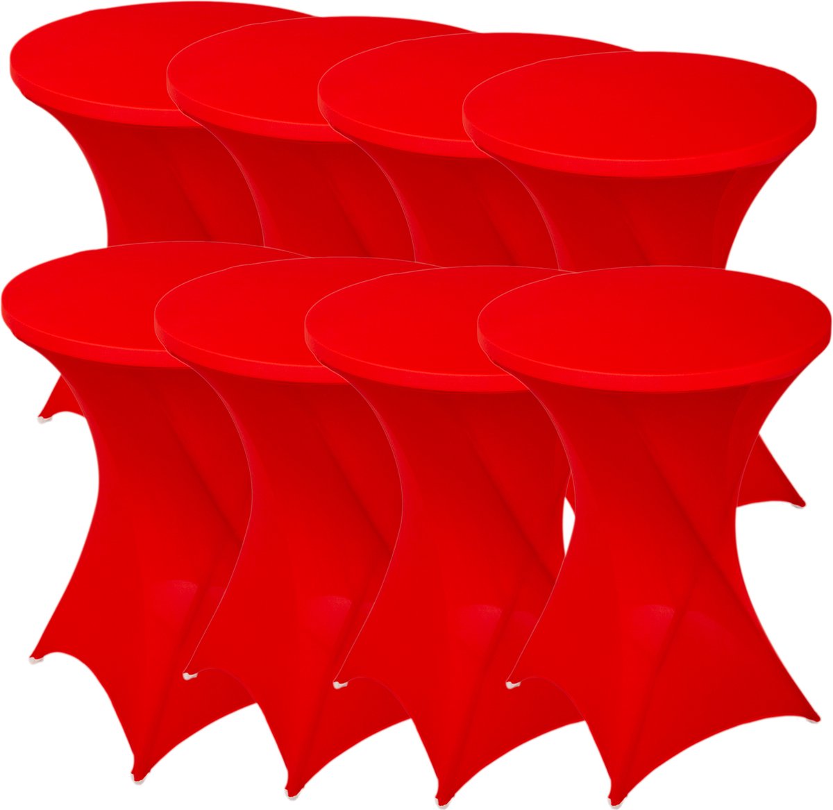 Statafelrok Rood x 8 – ∅80-85 x 110 cm – Stretch 8 stuks –   voor Statafel – Geschikt voor Horeca Evenementen | Sta Tafel Hoes | Staantafelhoes | Cocktailparty | Trouwerij